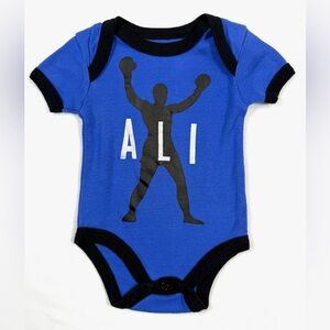 MUHAMMAD ALI Baby Boys' Blue "Ali"‎ Boxer Silhouette One Piece Sporty Size 0-3M